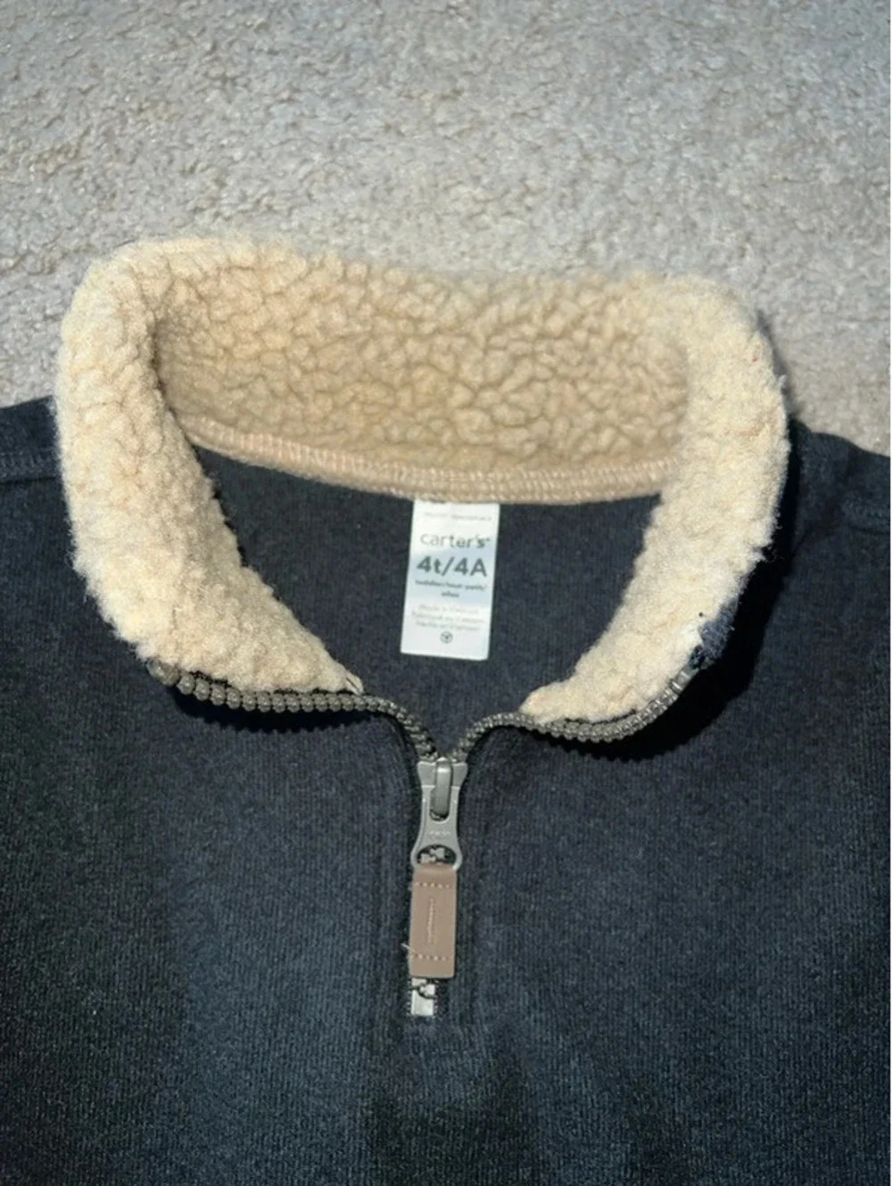 NWT Carter’s quarter zip fleece sweater 4T